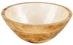 Sch&uuml;ssel 21cm Mango Holz Creme Perlmutt Emaille Schale Bowl Salatsch&uuml;ssel...