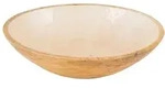 Sch&uuml;ssel 35cm Mango Holz Creme Perlmutt Emaille Schale Bowl Salatsch&uuml;ssel...