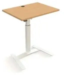 STIER Steh-Tisch 501-9 elektrisch h&ouml;henverstellbar 80 x 60cm Buche Wei&szlig; mel.