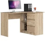 Eckschreibtisch 124cm mit 3 Schubladen L-Form Computertisch Eckschrank 2...