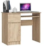 Computertisch 90 cm | Schreibtisch | mit Tastaturauszug mit Stauraum - Braun