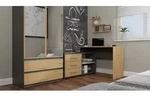 Funktionaler Eckschreibtisch DANY 120 cm mit 3 Schubladen und Stauraum - Grau