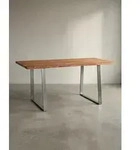 Schreibtisch Massivholz Kompakt | B&uuml;rotisch mit Baumkante | Computertisch...