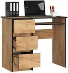 Schreibtisch 90cm mit 3 Schubladen und Tastaturauszug Computertisch Arbeitstisch