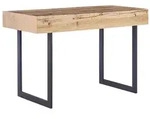BELIANI Schreibtisch heller Holzfarbton / schwarz 120 x 55 cm mit 2 Schubladen
