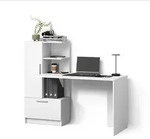 Schreibtisch Livinity Lorena Wei&szlig; 150 x 120.1 cm mit 2 T&uuml;ren, Model 57367 -...