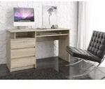 Schreibtisch 135x60cm 3 Schubladen Computertisch Tastaturauszug - Braun