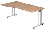 b&uuml;m&ouml; Schreibtisch Serie-N - Nachbildung: Nussbaum, Gr&ouml;&szlig;e: 180 x 100 cm -...
