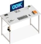 Kleiner Schreibtisch Wei&szlig; 100&times;48&times;74cm mit Kopfh&ouml;rer Halter und