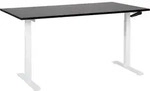 BELIANI Schreibtisch Schwarz & Wei&szlig; Melamin 160x72cm Manuell H&ouml;henverstellbar