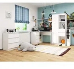 Eckschreibtisch 124cm mit 3 Schubladen L-Form Computertisch Eckschrank 2...