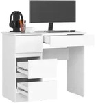 Schreibtisch 90cm mit 4 Schubladen Computertisch Arbeitstisch f&uuml;r B&uuml;ro &...
