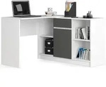 Eckschreibtisch Set 120cm mit Kommode 1 Schublade 1 T&uuml;r 6 F&auml;cher Arbeitstisch...