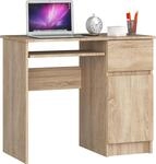 Computertisch 90 cm | Schreibtisch | mit Tastaturauszug mit Stauraum - Braun