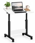 Relaxdays Laptoptisch h&ouml;henverstellbar, 67-90 cm, neigbar, Rollen, C-Form,