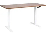 BELIANI Schreibtisch Braun & Wei&szlig; Melamin 160x72cm Manuell H&ouml;henverstellbar