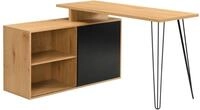 WOHNLING Schreibtisch MDF Metall 130cm Eiche Nachbildung L Form Design