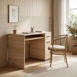 Masseno Schreibtisch ALBANO 90x56x75 cm B&uuml;rotisch Computertisch, Sonoma Eiche -