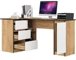 Eckschreibtisch 155cm L-Form mit 3 Schubladen 1 T&uuml;r Computertisch 4 F&auml;cher -...
