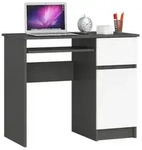 Computertisch 90 cm | Schreibtisch | mit Tastaturauszug mit Stauraum - Wei&szlig;