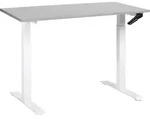 BELIANI Schreibtisch Grau und Wei&szlig; Melamin 120x72 cm Manuell H&ouml;henverstellbar