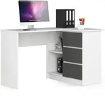 Eckschreibtisch 124cm mit 3 Schubladen L-Form Computertisch Eckschrank 2...