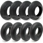 Wiltec Set 4x Reifen und 4x Schlauch Gr&ouml;&szlig;e 4.00-8, bis 160 kg Traglast, mit...