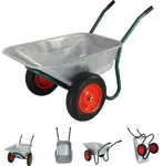 2-Rad-Schubkarre 100 Liter 160 kg Tragkraft verzinkter Stahl PolyurethanVollgummirad