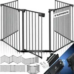 KESSER&reg; Kaminschutzgitter mit T&uuml;r Metall Ofenschutzgitter Laufgitter Laufstall