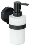 WENKO Static-Loc&reg; Plus Seifenspender Pavia Schwarz, Befestigen ohne bohren, sicherer