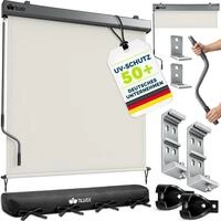 tillvex&reg; Senkrechtmarkise 180x250 cm Beige f&uuml;r Au&szlig;en- und Innenbereich 
