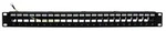 19" Patchpanel 1HE mit Kabelhalter, 24x RJ45, Stahl, schwarz