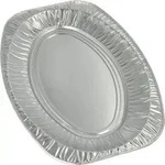 Servierplatten, Alu oval 43 cm x 29 cm - Silber
