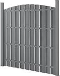WPC Gartenzaun Sichtschutzzaun Windschutz Lamellenzaun Zaun 180x(165-180)cm Rund