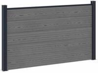 vidaXL zaunset 180 x 105 cm WPC und Aluminium Grau - Grau