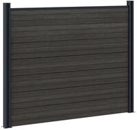 vidaXL Zaunelement WPC und Aluminium Schwarz - Schwarz