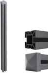 WPC-Pfosten Savoie-WPC-Zaun, Pfeiler Pfahl, Stecksystem 240cm, grau - Grau