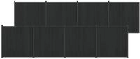 vidaXL Zaunelement 8 stk. 1405 x 186,5 cm WPC und Aluminium Schwarz - Schwarz