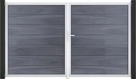 Doppeltor GroJa Solid Grande rechts vormontiert ohne Pfosten Rahmen Aluminium...