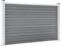 vidaXL Gartenzaun WPC 353x106 cm Grau - Grau