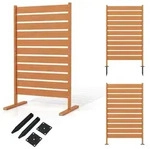 COSTWAY Gartenzaun wetterfest 93x154,5cm, Sichtschutzzaun Holzoptik mit...