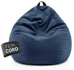 LUMALAND Sitzsack Feincord Beanbag Cord Sitzkissen Sessel Gr. L 185L EPS Perlen...