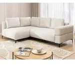 Cardea - Modernes Ecksofa in Bubble-Optik aus weichem Creme Strukturstoff mit...