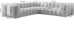 Ecksofa Designersofa SOLVIE in Stoff Tiffani Schwarz Seite Universal - Schwarz