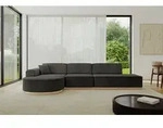 ALTDECOR Ecksofa in L-Form ARRIO-L2 - 328x171x83 cm Schwarz - Corner Sofa Bett