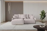 ALTDECOR Ecksofa mit Schlaffunktion und Bettkasten ONESK-L 216x177x72 cm Hellbraun -
