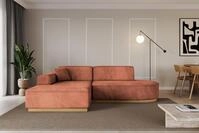 ALTDECOR Ecksofa in L-Form IREA-L1-v2 232x165x80 cm Apricot Corner Sofa Eckcouch