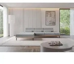 ALTDECOR Ecksofa mit Elektrischer Sitztiefenverstellung MONA - 316x205x85 - Hellgrau