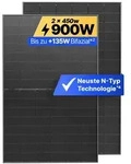 Solakon&reg; Solarmodul 450W Bifazial Glas-Glas N-Type &ndash; Black Frame PV Modul...
