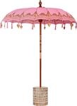 vidaXL Balinesischer Sonnenschirm mit Sockel Rosa 185 x 185 x 260 cm